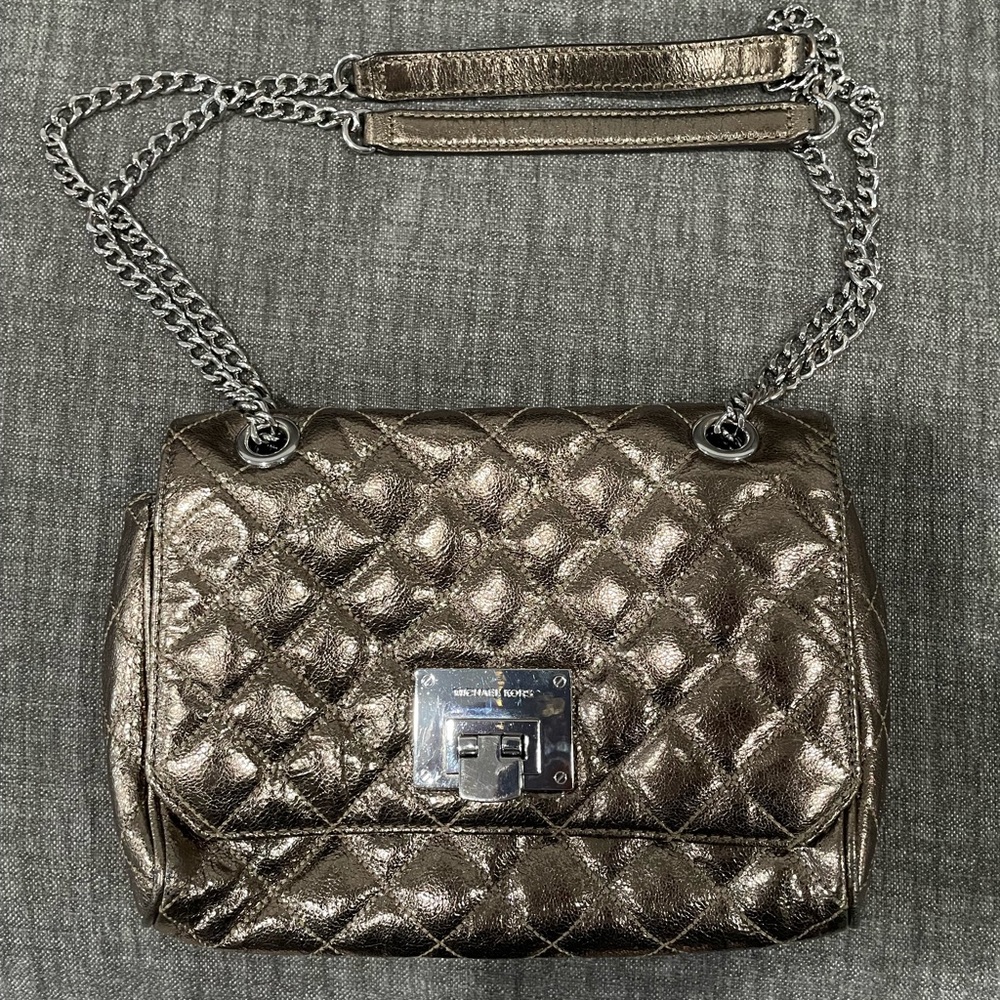 Michael Kors metallic quilted pocketbook